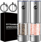 Rechargeable Electric Salt and Pepper Grinder Set, Upgraded Larger Capacity by SYTRANREIN