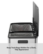 Lovewind Double Trash Can Kitchen, 13+5.5 Gallon Stainless Steel Dual Trash and - Image 6