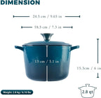 Flavehc Dutch Oven Pot with Lid 2.8 qt Cast Iron Dutch Oven - Image 4