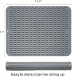 ZLR 2 Pcs Silicone Dish Drying Mat & Heat Resistant Trivet - Image 2