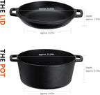 Overmont 2-in-1 Cast Iron Dutch Oven - 5QT Pre-Seasoned All-in-One Casserole - Image 4