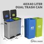SIMPLI-Magic 21 Gallon Dual Compartment Kitchen Trash Can - Image 3