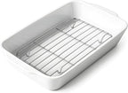 HOMBENE Casserole Dish with Roasting Racks, 3 QT Baking Dish with Handles by HOMBENE