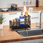 Cisily Brown Sponge Holder for Kitchen Sink, Sink Caddy Organizer - Image 6