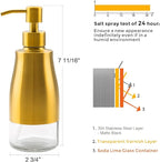 Gaussra Soap Dispenser with Coaster and Stickers, Brushed Gold Stainless Steel - Image 4