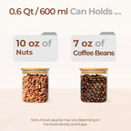 ComSaf Airtight Glass Food Storage Jars Set of 6, 0.6 Qt Clear Glass Food - Image 3