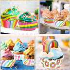 SANNIX 450pcs Rainbow Cupcake Liners, Colorful Baking Cups Cupcake Wrappers - Image 5