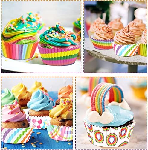SANNIX 450pcs Rainbow Cupcake Liners, Colorful Baking Cups Cupcake Wrappers - Image 5