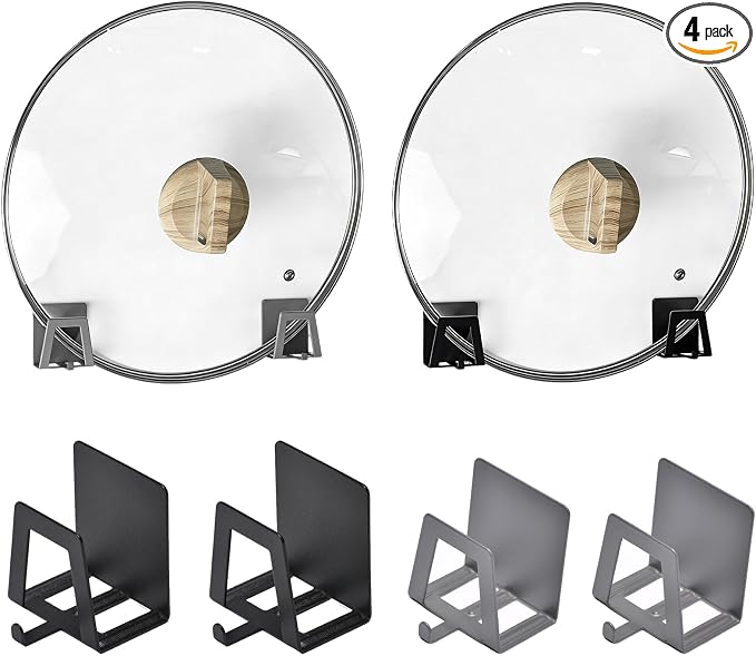 Pot Lid Holders Organizer Wall-Mounted Hook Rack Holder Organizers Inside by Unknown