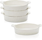 TONGDAHE Oval Au Gratin Baking Dishes Set of 4 9" x 5" 19 oz Classic white by Unknown