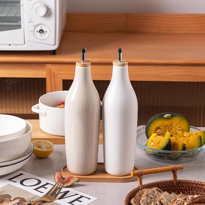 Sweejar Matte Ceramic Olive Oil Dispenser Bottle - Image 5
