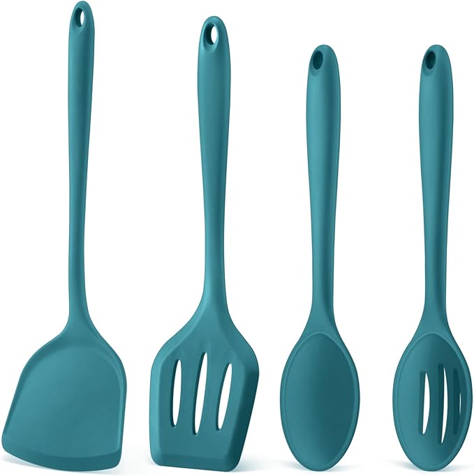 P&P CHEF Kitchen Utensil Set, 4 Pieces Non-stick Silicone Cooking Utensils by PPCHEF