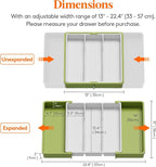 Lifewit Utensil Organizer for Kitchen Drawers, Expandable Cooking Utensil Tray - Image 2
