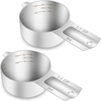 2PCS 1/3Cup Single Measuring Cup, Etched Inner Scale Stainless Steel Measure by BERYLER
