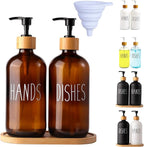 LOOCHICA Amber Glass Soap Dispenser Set by Loochica