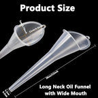 2 Pcs Long Neck Oil Funnel for Automotive, Wide Mouth Plastic Funnel, Long - Image 2