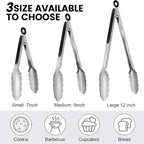 Chengu 12 Pack Stainless Steel Kitchen Tongs 7/9/12 Inches Food Serving Tongs - Image 2