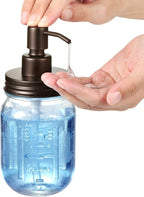 Amolliar Mason Jar Liquid Soap Dispensers, Rustproof Stainless Steel Mason Jar - Image 4