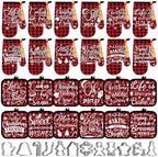 Qinyoung 48 Pcs Christmas Kitchen Oven Mitts Pot Holders, Buffalo Plaid by Qinyoung