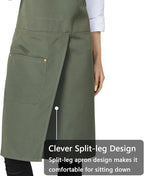 KITCHIEF Pottery Apron Split Leg, Cross Back Chef Apron - Image 2