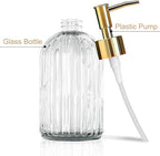 14Oz Gold Pump Glass Soap Dispenser, - Image 4