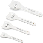 White Cat Measuring Cups & Spoons Gift Set – Ceramic Kitchen Tools - Image 4