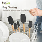 Silicone Spatula Set, Food Grade Rubber Spatula-5 Piece Nonstick Rubber Spatulas - Image 6
