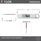 Taylor Folding Stem Display Food Instant Read Digital Thermometer, 0.7 Inch LCD - Image 3