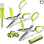 2-Pack Herb Scissors Set with 5 Blades & 3 Blades, Paper Shredding, with by SASACIA