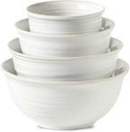 Hasense Ceramic Mixing Bowls, 2.1/1.5/1.0/0.5 Qt, Nesting Bowls by Hasense
