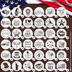 JULBEAR 4th of July Cookie Cake Stencils 36 Pieces Reusable Patriotic Mold by JULBEAR