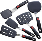 Silicone Spatula Set Turner, 600°F Heat Resistant Kitchen Cooking Utensils Set by KAKAMINA