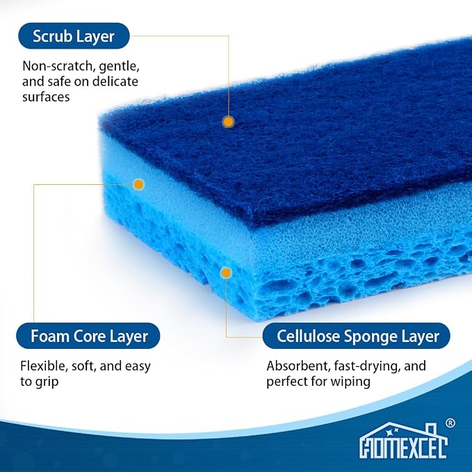 HOMEXCEL Sponges Kitchen 24pcs, Non-Scratch Sponges - Image 2