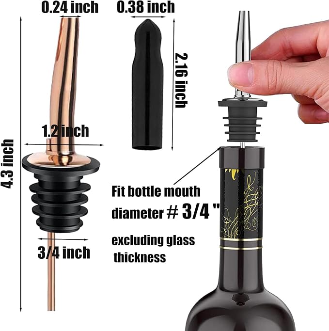 Pafusen 6 Pack Liquor Bottle Pourers, Liquor Pour Spout - Image 5