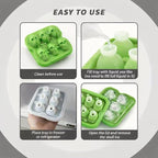 Skull Ice Cube Mold, 6-Cavity Silicone Ice Tray - Image 3