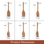 Wooden Cooking Utensils, 6 Pieces Natural Acacia Wooden Spoons - Image 7