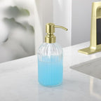 Gold Glass Soap Dispenser with Rust Proof Metal Pump, Vintage & Antique Design - Image 2