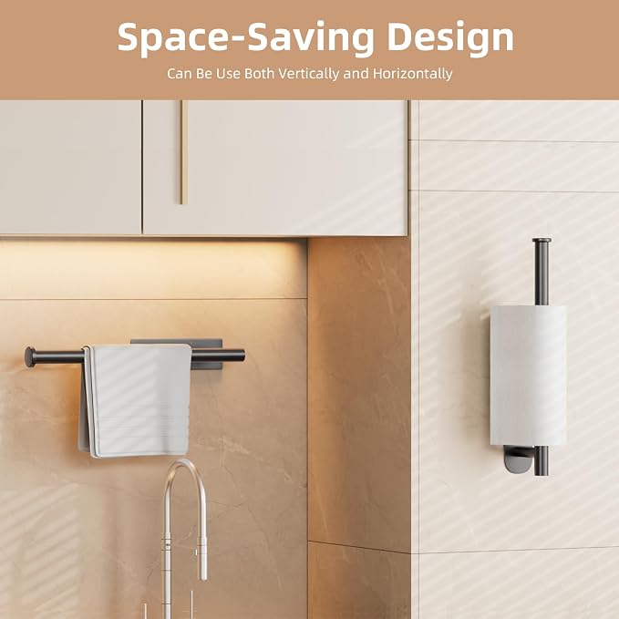 Paper Towel Holder, Improved Premium Paper Towel Holder Under Cabinet, - Image 2
