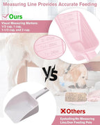 2 Cup Dog Food Scoop, Plastic Pet Food Scoop - Image 2