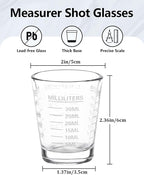 SAIAOKJ Shot Glasses Measuring Cup Set 6 Pack Espresso Shot Glasses Liquid - Image 2