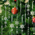 Acrylic Christmas Ornaments, 32 Pack Snowflake & Icicle Tree Decorations - Image 2