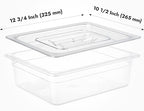 CURTA 6 Pack NSF Food Pan Cover, 1/2 Size Clear Polycarbonate Lid - Image 2