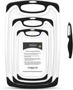 Cutting Boards for Kitchen, Plastic Chopping Board Set of 4 by ROTTOGOON
