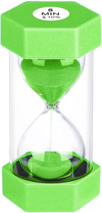 5 Minute Hourglass Sand Timer, Plastic Hexagon Hourglass Sand Clock 5 Min by YLTIMER