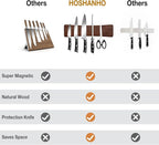 HOSHANHO Knife Magnetic Strip, Acacia Wood Powerful Magnetic Knife Strips - Image 4