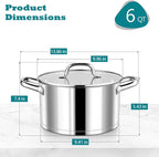 P&P CHEF 6 Quarts Cooking Stock Pot - Image 2