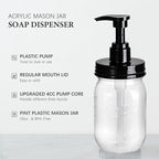 Amolliar Plastic Mason Jar Soap Dispenser - Image 2