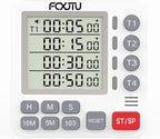 Digital Dual Kitchen Timer, 4-Channel Magnetic Countdown Timer by FCXJTU