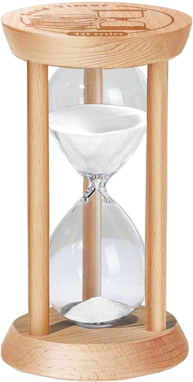 2 Minute Sand Timer Hourglass, 2 Min Wooden Sand Clock, Two Minute Wood Hour by Kwiwis