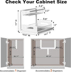 REALINN Under Sink Organizer, Pull Out Cabinet Organizer, 2 Tier Metal Slide - Image 2